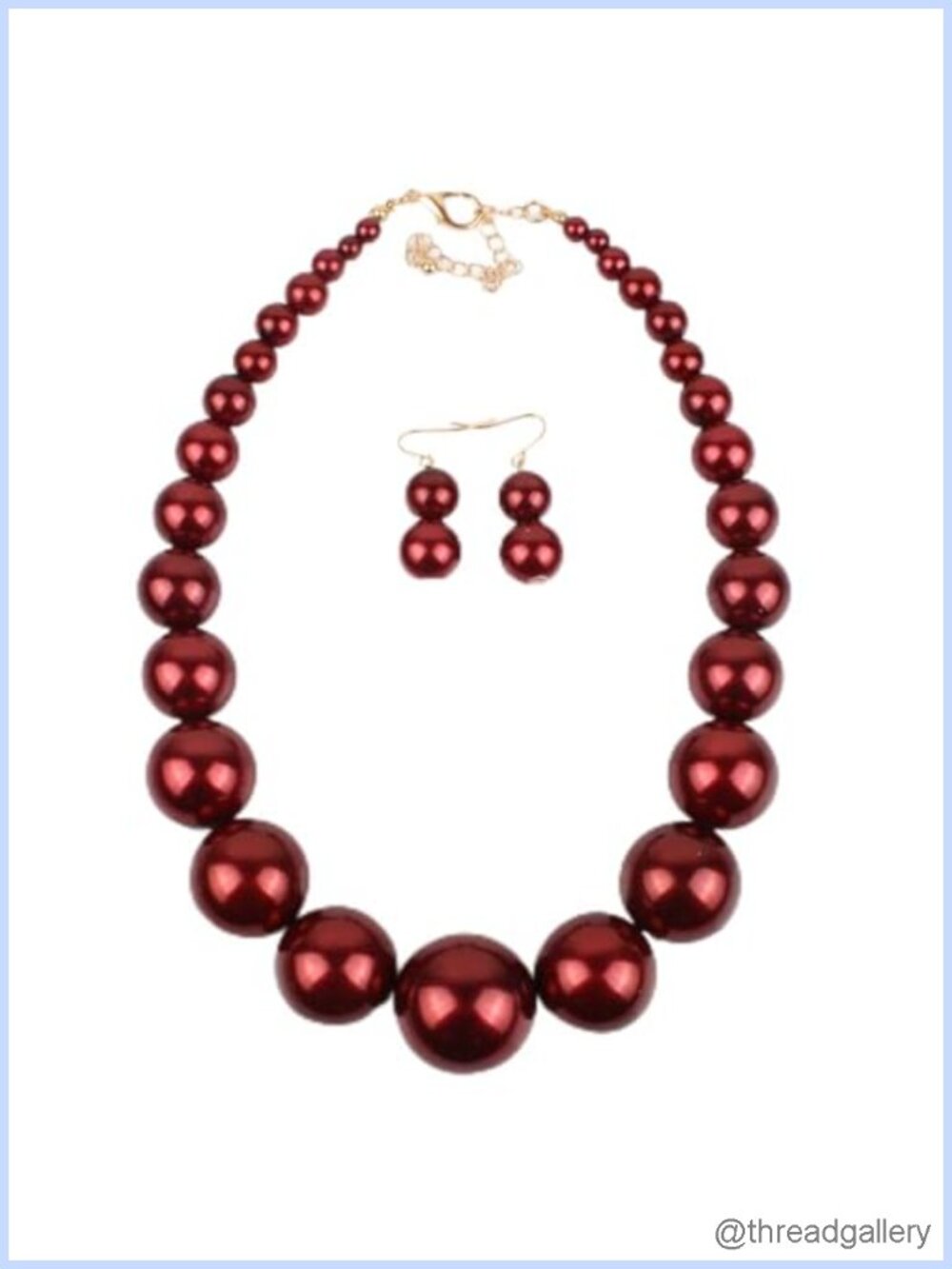 Chunky Simulated Pearl Choker Necklace Earrings Bracelet Jewelry Set Wedding